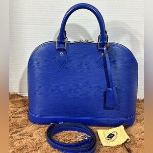 Louis Vuitton Epi Leather Alma Pm in Blueberry